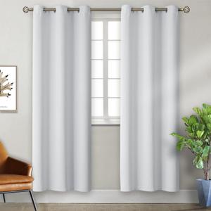 BGment Room Darkening Curtains 84 Inches Long - Grommet Thermal Insulated Drapes Window Treatment Curtains for Bedroom, 2 Panels, 38 x 84 Inch, Greyish White