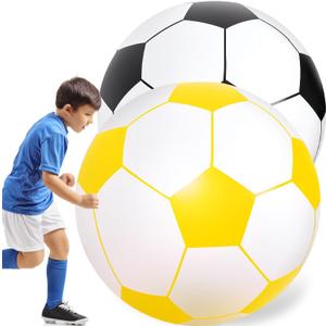 Lewtemi 2 Pcs 40 Inch Giant Inflatable Soccer Ball Large Huge Beach Balloons Oversized Football Sport Birthday Party Decoration Favor Gift Pool Supplies for Outdoor Piata Activity