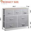WLIVE 7 Drawer Dresser TV Stand, Entertainment Center, Media Console Table with Metal Frame and Wood Top for TV up to 45 inch, Chest of Drawers for Bedroom, Living Room, Light Grey, 11.8"D x 39.4"W x 30.5"H