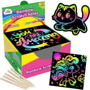 ZMLM 165 Pcs Rainbow Scratch Paper Art Notes - Crafts for Kids Ages 4-8, Classroom Prizes, 1st 2nd 3rd Grade School Activity Bulk, End of Year Student Gifts from Teacher