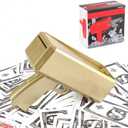 Prop Gold Money Shooter Gun that Look Real - Fake Money Gun,Fake Cash Gun that Can Scatter Money Like Rain, for Parties, Wedding