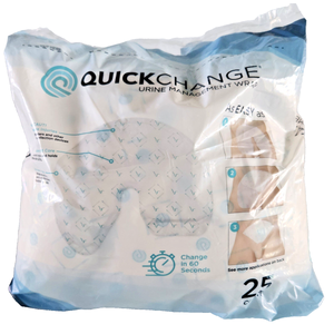 QuickChange Male Incontinence Urine Management Wrap 25 Count Pack - Easy to Use((pack of 4))