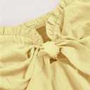 SOLY HUX Women's Frill Trim Tie Front Tube Top Sleeveless Strapless Ruffle Summer Tops (Yellow, M)