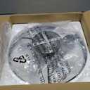 VOLISUN Low Profile Ceiling Fans with Light and Remote,19.7in Fandelier Ceiling Fan with Lights, 3000K-6500K Dimmable Flush Mount LED Fan Light, Black Bladeless Ceiling Fans with Lights for Bedroom