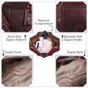 Aaron Leather Duffle Bag for Men & Women, 30L Travel Overnight Weekender Garment Duffel Bags, Carry On Mens Weekend Bag for Business, Traveling, Luggage Bag - Walnut