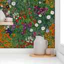 Wallpaper Peel and Stick Boho Wall Paper Removable Waterproof Green/Orange/Red Contact Paper for Bedroom, Bathroom, Home Wall 17.3" x 236.3"