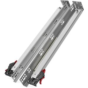 SHUHANG 1 Pair Undermount Drawer Slides 18 inch Soft Close 80 lb Load Capacity Ball Bearing Hidden Bottom Mount Rails Full Extension Runners with Adjustable Locking Devices and Bracket