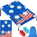 Gemscream 4th of July Bean Bag Toss Games with 6 Bean Bags 250 Anniversary Portable PVC Framed Corn Hole Game Set for Independence Day Patriotic Party Outdoor Game Party