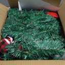 Christmas Garland with Lights, Pre-lit 9ft Christmas Decorations with 50 Warm White LED Lights, Berries, Balls, and Red Flower for Door, Stairs, Railing, Indoor, Outdoor, Battery Operated