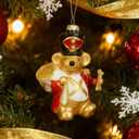 WDS WONDROUS Mouse Ornament Hanging Ball Christmas Decor - 3.14 Cute Animal Glass Ornament, Gold & White Christmas Mouse Decoration, Small Funny Ornaments for Xmas Tree Winter Holiday Decor Party