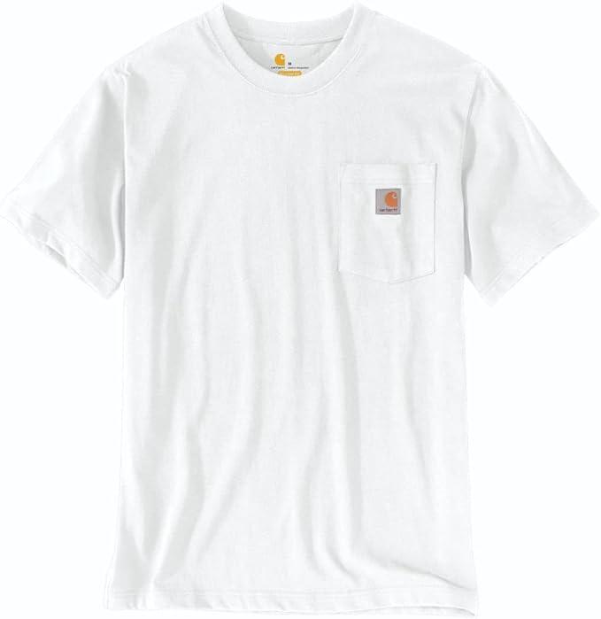 Carhartt Men's Loose Fit Heavyweight Short-Sleeve Pocket T-Shirt, Size Small, White 