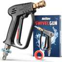 McKillans Short Pressure Washer Gun with Swivel - High Pressure Water Handle with 3/8" Male Plug and 1/4 Quick Connector Coupler - Power Washer Gun Compatible with Foam Cannon - Car Wash Foam Gun