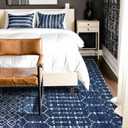 Lahome Moroccan Blue Rugs for Living Room Washable Rugs 8x10 Non-Slip Ultra-Thin Extra Large Area Rug Throw Stain Resistant Rug for Dining Room Table, Geometric Print Modren Rug for Bedroom Hana