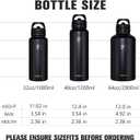 Fanhaw 32 oz Insulated Water Bottle  Portable Stainless Steel Flask with 3 Lids (Straw, Spout, Carabiner) | Leakproof, for Gym, Hiking, Work, Travel & Everyday Use (Black)