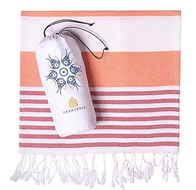 Casaverse Turkish Beach Towel, 100% Cotton Quick Dry Sand Free Beach Towels, Travel Turkish Towel