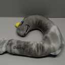 Neck Pillow, Neck Wrap Vibration Massaging Wireless Travel Pillow Soft Touch Breathable Head Support for Office Sofa Air Plane Grey