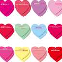 DERAYEE 24PCS Valentines Sticky Notes, 3 x 3 Inches Heart Shaped Sticky Notes Colorful Appreciation Notepads Self Stick Memo Pads for Valentine's Day Home School Office Supplies