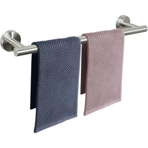 NearMoon Bath Towel Bar, Bath Accessories Thicken Stainless Steel Shower Towel Rack for Bathroom, Towel Holder Wall Mounted (1 Pack, Brushed Nickel, 24 Inch)