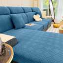 hyha Universal Couch Cushion Covers - Magic Washable Stretch Couch Sofa Covers for 3 Cushion Sofa, Blue