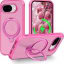 Magnetic for Google Pixel 10a Case with 360 Stand, Hot Pink | Rigorous Drop Protection, Invisible Kickstand, Skin-Feel Matte Translucent Slim Cover