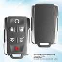 6 Buttons Keyless Entry Remote Key Fob Fit for Chevy Tahoe Suburban GMC Yukon 2014 2015 2016 2017 2018 2019 2020 (FCC ID: M3N-32337100 Chrome) 315Mhz