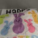 Whaline 4 Pcs Happy Easter Bunny Chair Covers Cute Colorful Rabbit Seat Cover Spring Holiday Washable Dining Chair Slipcovers Protector for Birthday Party Dinning Table Home Kitchen Decor