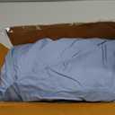 Twin Size Fitted Sheet- Blue, 100% Cotton Percale- Crisp & Cool, Brushed for Softness, Deep Pocket (Fits up to 17) - Breathable, Durable, Easy Care, Bottom Sheet Only by Linen Closet