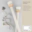 White Single Curtain Rod Set with Decorative Finials, 72-144 inch, Single Drapery Rod, 1 inch diameter, Adjustable Length,1 pack