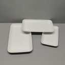 DELLING Large Serving Platter Set 16/14/12inch Large Serving Tray - Rectangular White Serving Trays for Party, Turkey Platter Set of 3, Dinner Parties