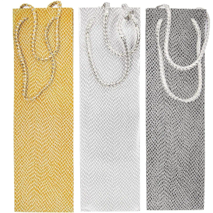 Bright Creations Wine Gift Bags 12 Pack - Wine Bottle Gift Bag with Handles Snakeskin - 13 inches
