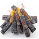 Small Ceramic Logs for Gas Fireplace, 8 Pcs Realistic Ceramic Logs for Gas Fireplace, Heat Resistant Lightweight Fake Logs for Indoor/Outdoor Fire Pits, Ventless Faux Fire Place Wood Fireplace Decor