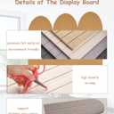 Foldable Bulletin Board 24x16 inches, 0.35" Thick Felt Wall Tiles, Large Cork Board with Adhesive Sticker, Round Edges Wall Panels for Office Bedroom Living Room, Decorative Board (Beige)