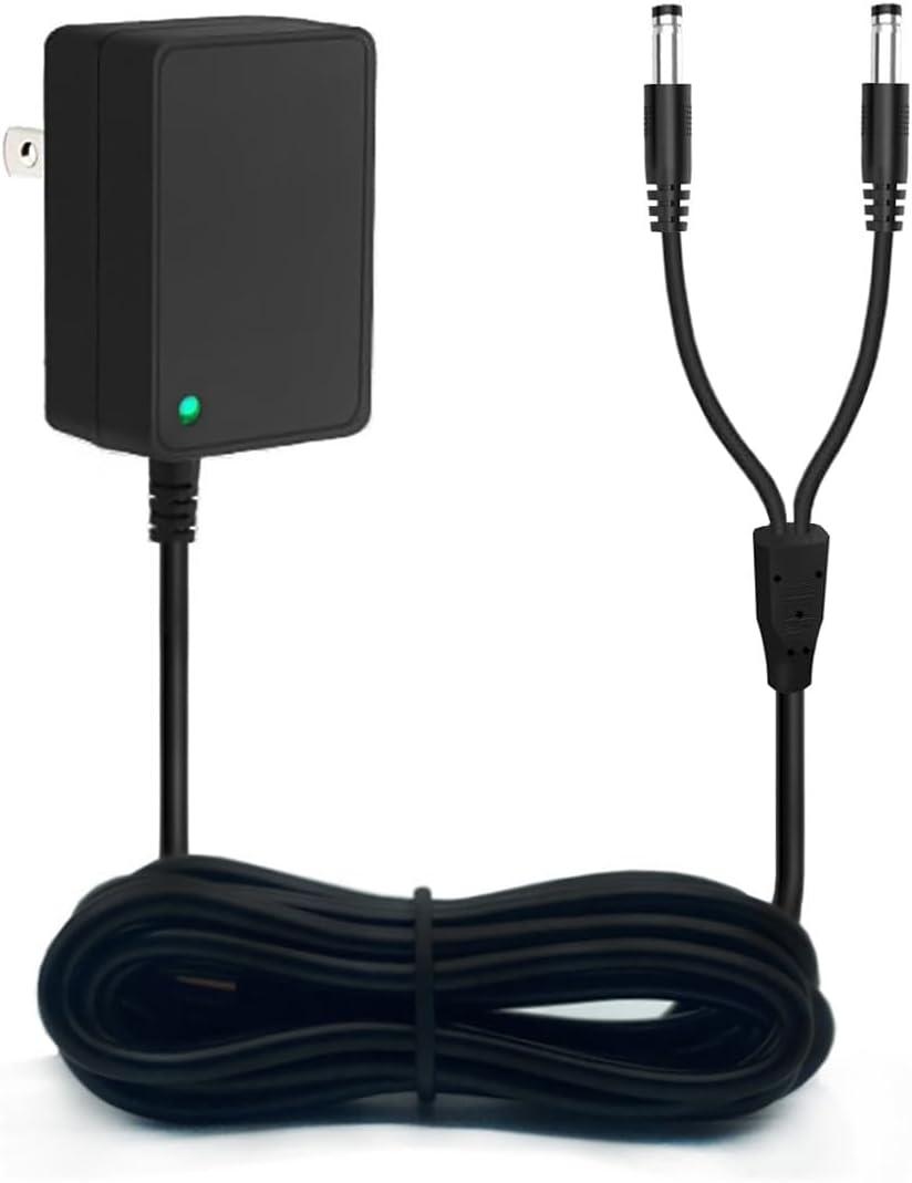 PUIMIT Charger for Mini Educator E Collar 300, 400 Series and BP-504 Barkless Dog Training Collars, Dual Lead Replacement Adapter, Power Cord, DC Barrel Connector, 4.9 Ft/1.5 M Long Cable, Black