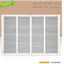 24"W x 16"H Return Air Grille [Duct Opening Size], Steel HVAC Return Air Vent Cover for Wall & Ceiling, White Powder-Coated Rust-Resistant AC Cold Air Return, Outer Dimensions 25.75"W x 17.75"H