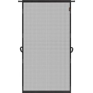 MAGZO Hanging Screen Door, Fits Door Size 36" x 98" (Curtain Size 38'' x 99''), Upgraded Fiberglass Mesh Net with Tension Rod&Hook&Loop (One Piece Can be Installed in 2 Ways), Weighted Bottom, Grey (Gray)