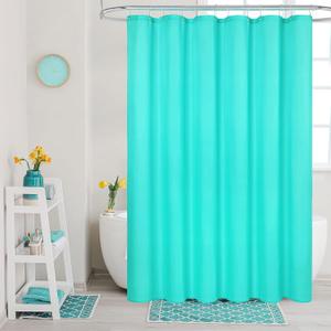 MitoVilla Teal Blue Fabric Shower Curtain Liner, Turquoise Shower Curtain or Liner for Modern Bathroom Decor, Waterproof Cloth & Hotel Quality, 72" W x 72" H