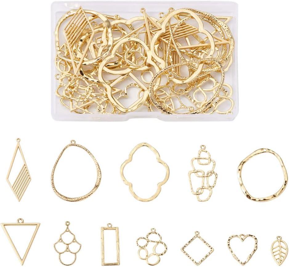 Alloy Geometric Open Back Bezel Frame Big Pendants Bezel Blank Trays Open Back Frame Pendants for DIY Crafts Resin Jewelry Making
