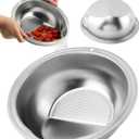 Rice Washer Strainer Bowl, Fine Mesh Rice Rinser Multi Purpose Ric-e Drainer Strainer Colander Bowl Kitchen Tool for Cleaning Fruits, Vegetables, Bean (COLOR:silver)