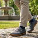 WHITIN Men's Wide Minimalist Barefoot Sneakers | Zero Drop Sole | Optimal Relaxation (Grey Gum)