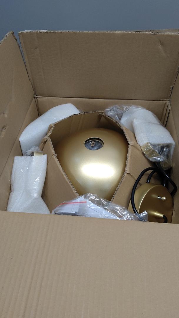 ALAISLYC 12 Inch Gold Farmhouse Pendant Lights Matte Pendant Lights for Kitchen Island Industrial Adjustable Height Vintage Dome Hanging Light Fixtures for Barn, Dining Room 3 Packs