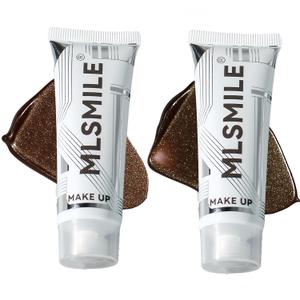 Bronze Shimmering Body Oil, Medium Dark Tones, Self Tanning Liquid Highlight That Does Not Require Sunlight Exposure, Suitable For Face And Body, 2-Color Set(03/04, Set2)