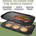 Ecolution Reversible Grill/Griddle Pan, Non-Stick, Dishwasher Safe, Double Burner Family Griddle Grill Pan Cookware, Cast Aluminum, 19.5-Inch x 11-Inch