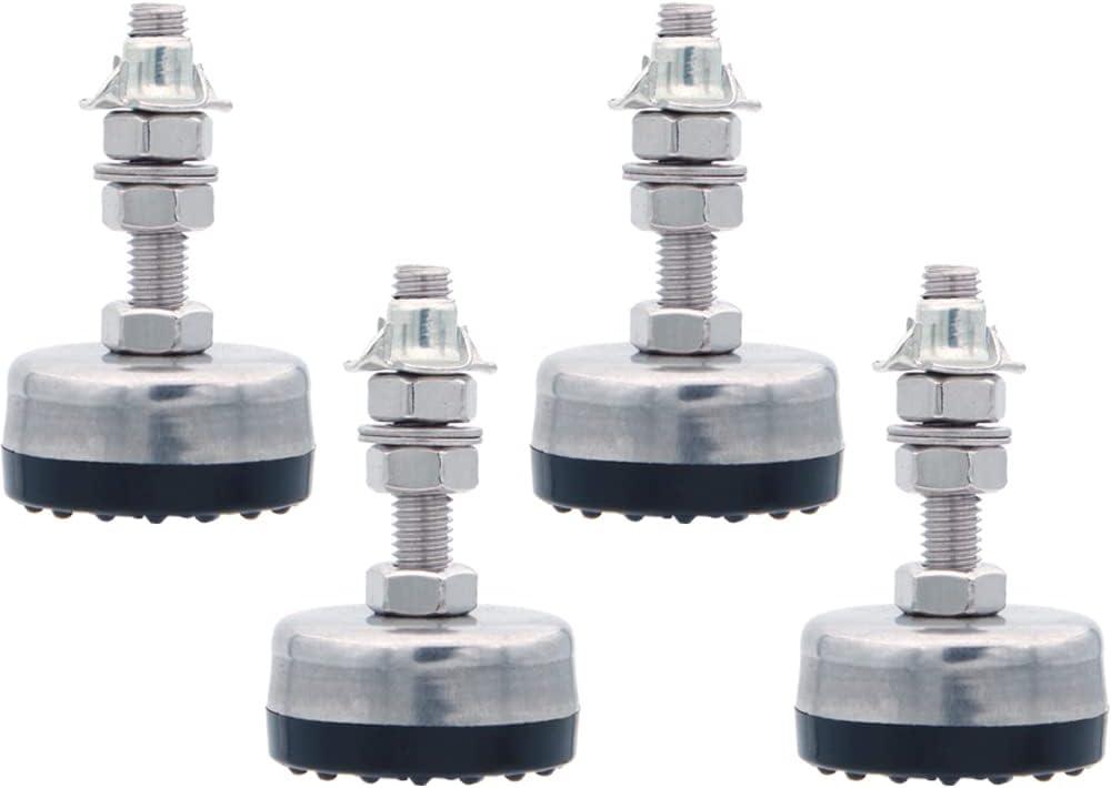 Heavy Duty Stainless Steel Leveling Feet Adjustable Furniture Legs with T Nut Leveler for Table Machine Black (D40xM8x63H(4pcs))