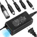 42V 2A Fast Battery Charger with Cooling System - 5 Plugs Universal Replacement Charger for 36V Lithium Battery, Compatible with Jetson, Gotrax, Razor, Ninebot, Segway, Swagtron, Hiboy