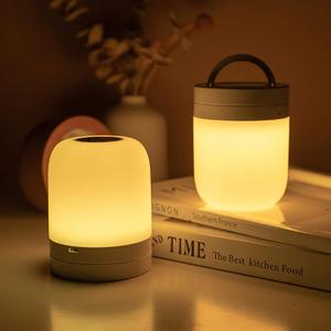 Small Nursery Night Light for Kids,13 Colors Dimmable Night Lamp for Bedroom, Portable Stepless Dimming Nursery Lamp,Color Changing LED Touch Nursery Lamp for Children,Rechargeable Toddler Night Light (White-2 Pack)