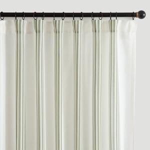 jinchan Striped Linen Blend Curtains 84 Inches Long for Living Room Sage Green Stripe Rod Pocket Semi Sheer Light Filtering Drapes for Bedroom Farmhouse Curtain Set 2 Panels