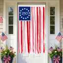 4th of July Decorations 4 x 2.3 Ft Rag American Flag Banner Memorial Day Patriotic Decor Fourth of July Independence Day Supplies 250th Anniversary Accessories for Indoor Outdoor Yard