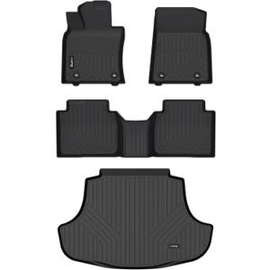HAFIDI All Weather Car Floor Mats & Cargo Liner for Lexus ES 2019-2024 (ES350/ES300h) & 2025 ES300h Custom Fit Full Set Accessories - Black
