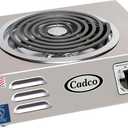 Cadco CSR-3T 14" Electric Portable Countertop Hi-Power Hot Plate w/One Tubular Burner for Restaurant Hotel Food Truck Concession Kiosk, Stainless Steel, 120v