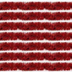 100 Feet Red Tinsel Garland Christmas Foil Tinsel Garland Decoration Metallic Banner Wall Hanging Streamers for Christmas Tree Birthday Party Decorations (3.54" x 100', Red)